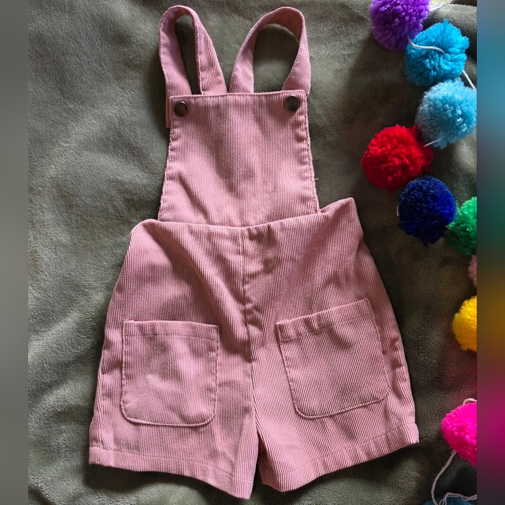Dusty Rose Corduroy Shortall Summer Romper 9to12 Months